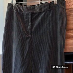 Gray Striped Velour Wide Leg Trousers Size 14W